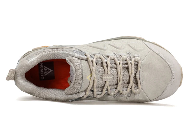 HUMTTO Genuine Leather Men's Sports Shoes Non-slip Hiking Shoes Winter Outdoor Safety Sneakers Breathable Trekking Boots for Men