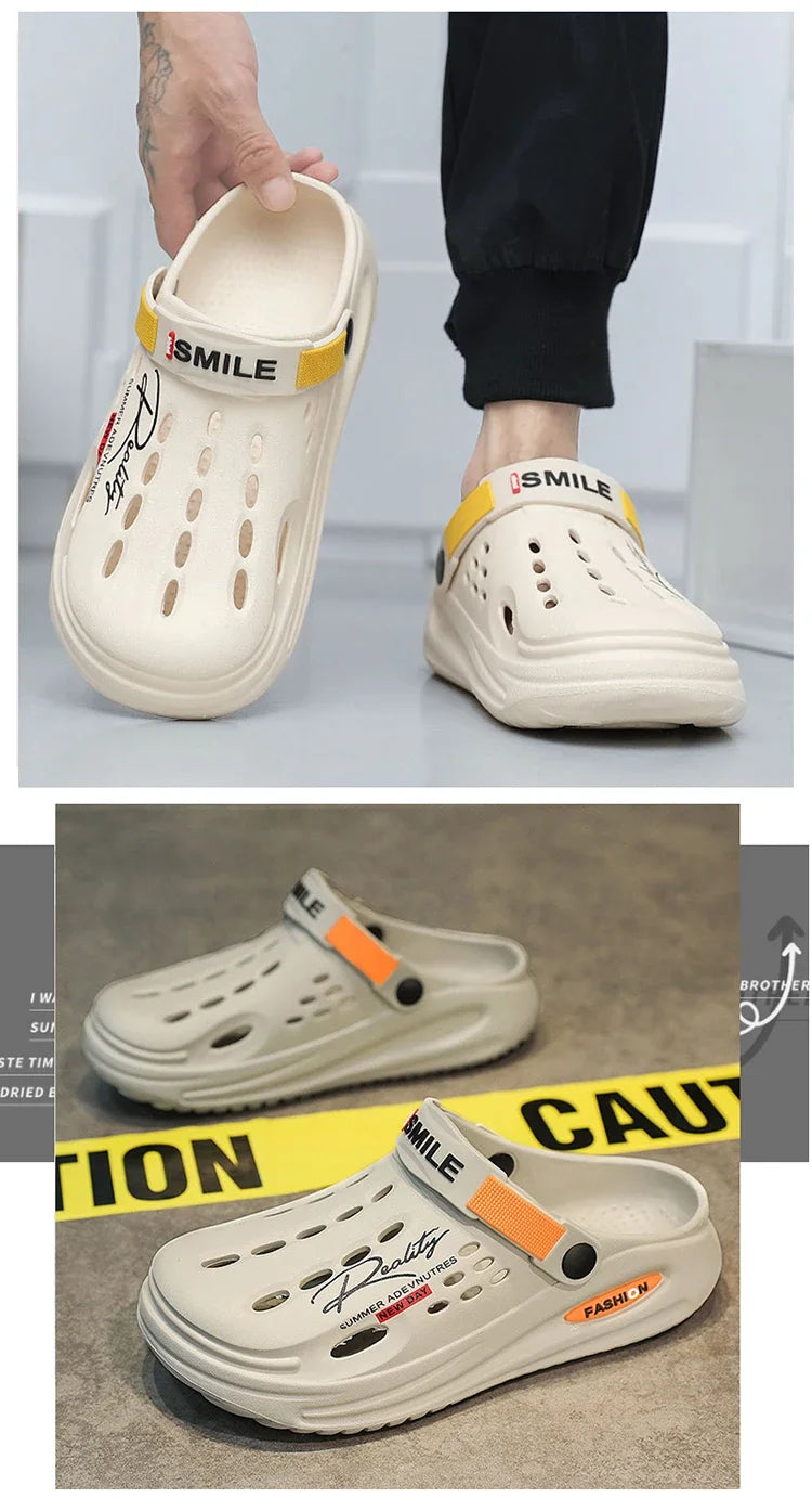 Classic Clog Men Casual Sandals Unisex Closed-Toe Slip-Ons Outdoor Men's Breathable Beach Shoes Slippers