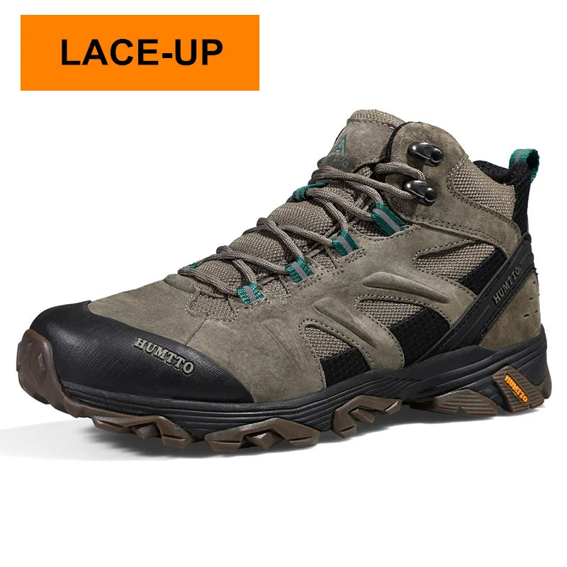 HUMTTO Waterproof Hiking Shoes Leather Outdoor Sneakers for Men Trekking Boots Male Camping Hunting Mens Tactical Ankle Boots