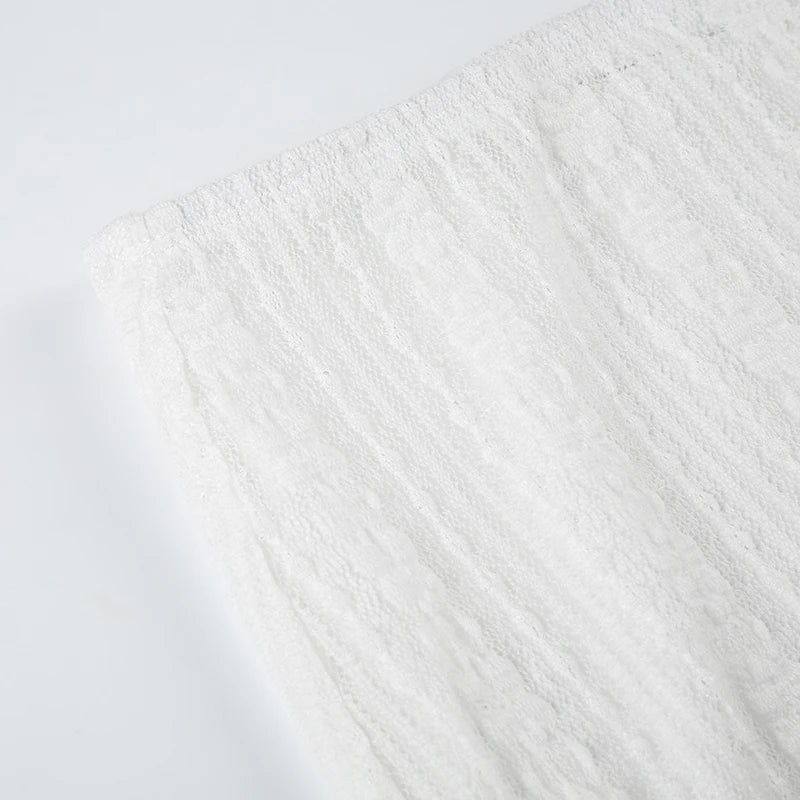 Solid Simple Lace Sheer Chic Women Long Skirts Fashion Summer Causal All-Match Women Dresses