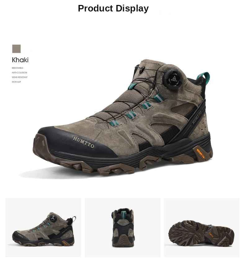 HUMTTO Waterproof Hiking Shoes Leather Outdoor Sneakers for Men Trekking Boots Male Camping Hunting Mens Tactical Ankle Boots
