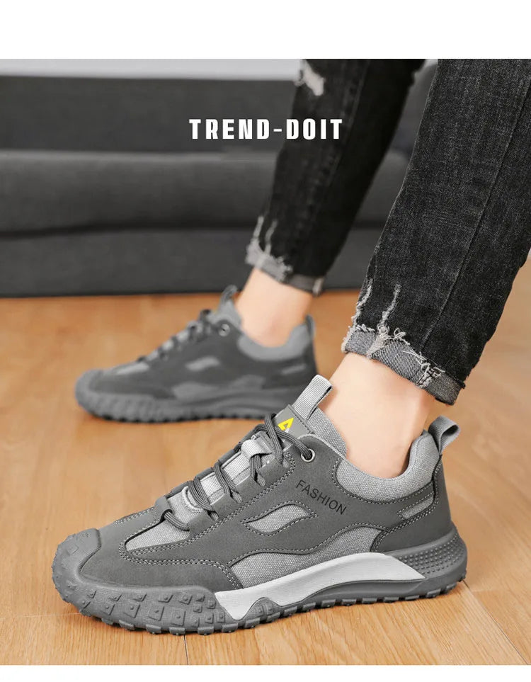 Oulylan Non-slip Wear-resistant Sneakers Travel Walking Shoes Men's Outdoor Hiking Shoes Comfortable Breathable Casual Shoes