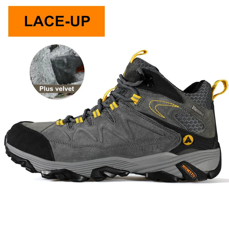 HUMTTO Waterproof Hiking Shoes Leather Outdoor Sneakers for Men Trekking Boots Male Camping Hunting Mens Tactical Ankle Boots