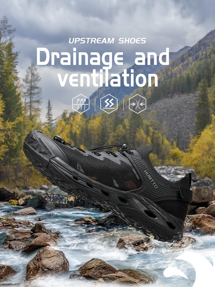 HUMTTO Summer Water Hiking Shoes for Men Breathable Mens Sneaker 2025 Outdoor Beach Sandals Fishing Climbing Wading Man Sneakers