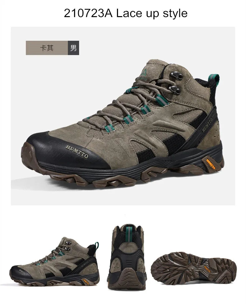 HUMTTO Waterproof Hiking Shoes Leather Outdoor Sneakers for Men Trekking Boots Male Camping Hunting Mens Tactical Ankle Boots