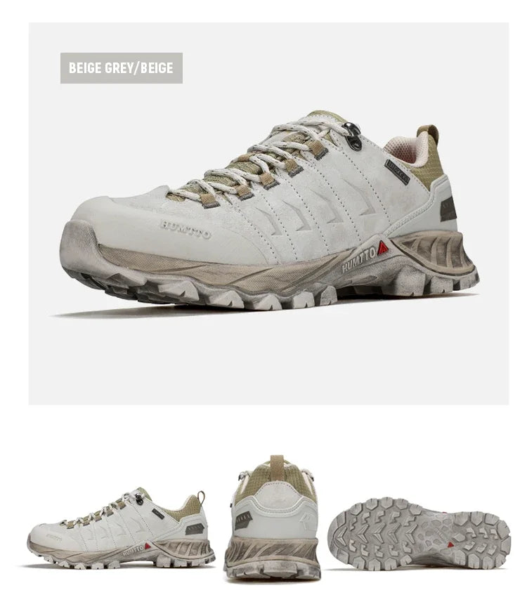 HUMTTO Non-slip Hiking Shoes for Men Genuine Leather Winter Men's Sports Shoes Outdoor Safety Sneakers Breathable Trekking Boots