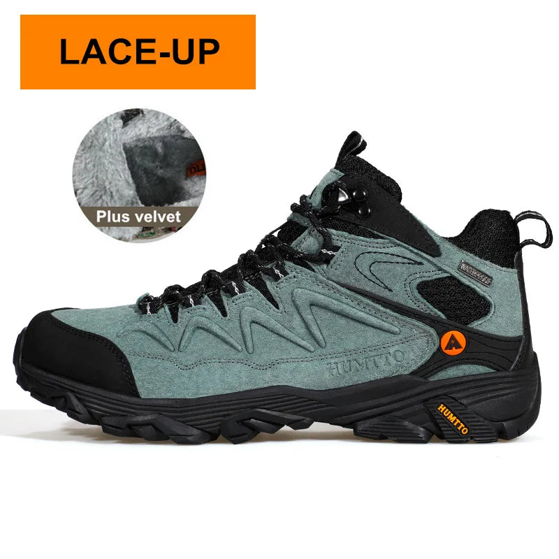 HUMTTO Waterproof Hiking Shoes Leather Outdoor Sneakers for Men Trekking Boots Male Camping Hunting Mens Tactical Ankle Boots