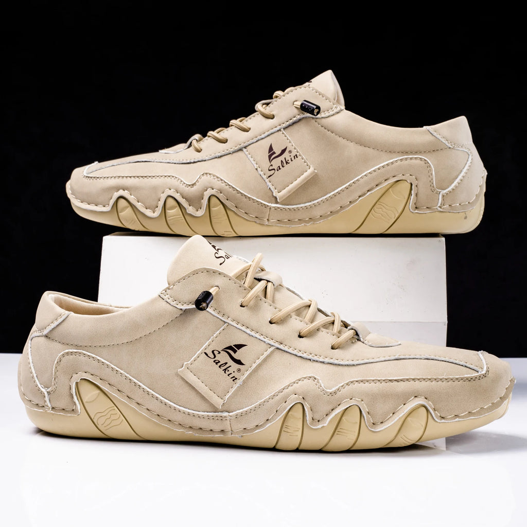 New Men's Flat Casual Shoes Handmade PU Leather Comfortable Loafers Outdoor Men Shoes Breathable Men Moccasins Men's Sneakers