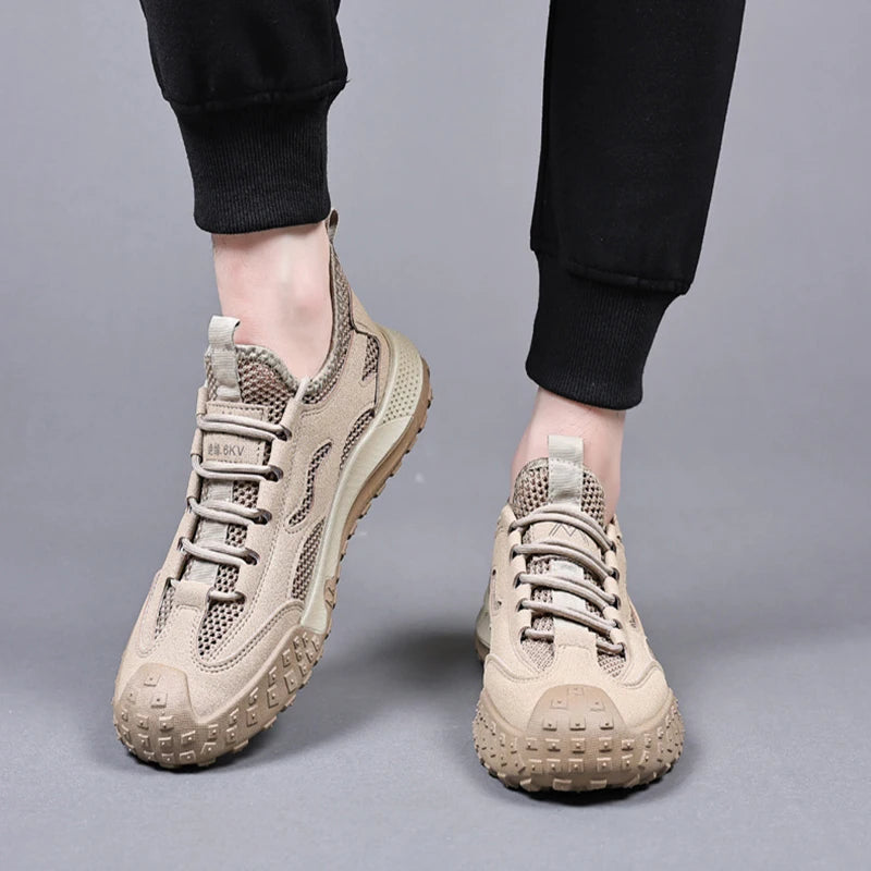 Oulylan Summer Breathable Hollow Wading Shoes Mesh Men Outdoor Hiking Climbing Shoes Sport Non-Slip Sneaker 39-44 Size