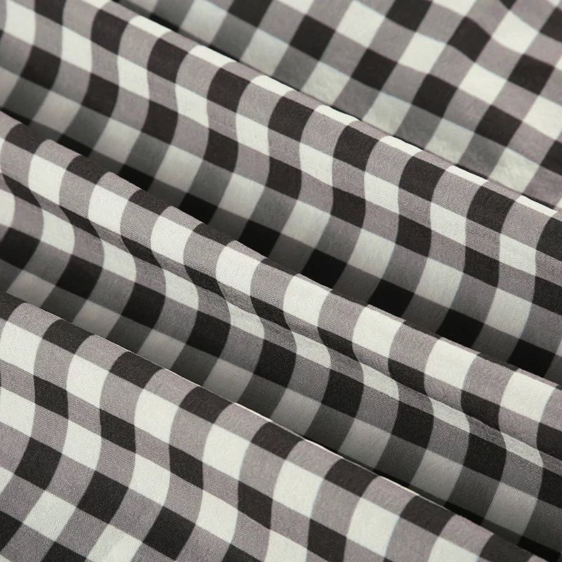 Fashion Simple Plaid Elegant Causal Women Dresses Trendy Chic Button Slim Fit Mini Frock