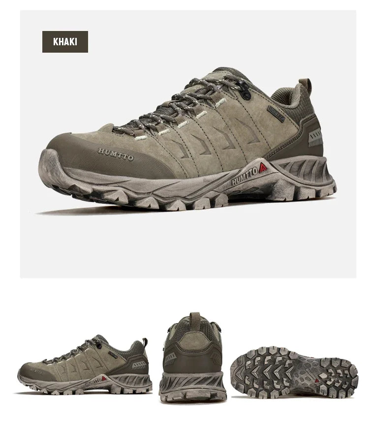HUMTTO Non-slip Hiking Shoes for Men Genuine Leather Winter Men's Sports Shoes Outdoor Safety Sneakers Breathable Trekking Boots