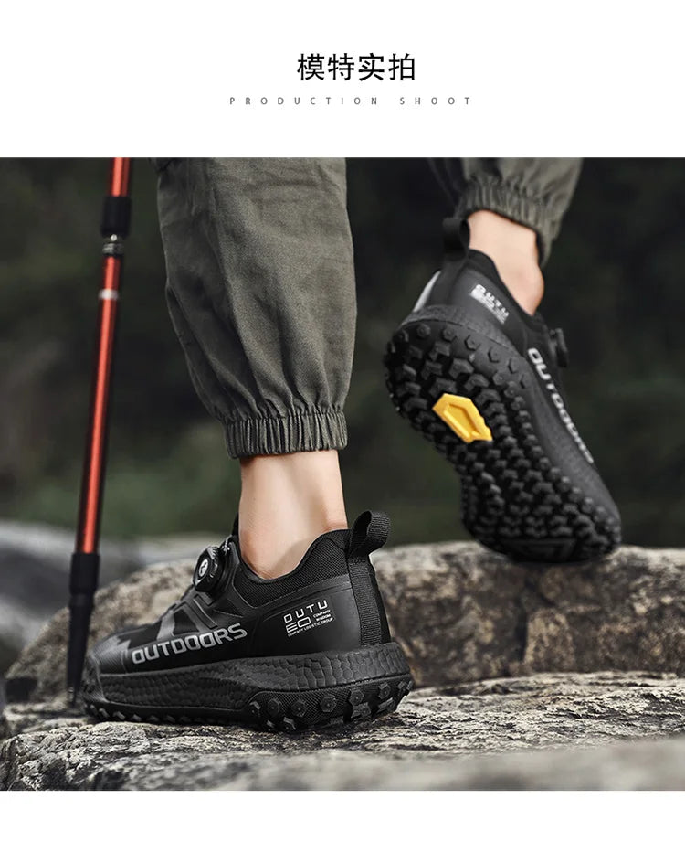 Brand Men’s Hiking Shoes Waterproof Non-slip Sneakers Lightweight Wear-Resistant Climbing Trekking Sneakers  Male Walking Shoes