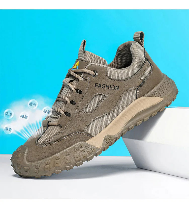 Oulylan Non-slip Wear-resistant Sneakers Travel Walking Shoes Men's Outdoor Hiking Shoes Comfortable Breathable Casual Shoes