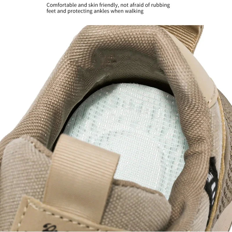 Outdoor Mens Walking Sneakers Men Casual Shoes Wear-resistant Men Hiking Trekking Shoes Suede Sport Shoes Lightweight Work Shoes