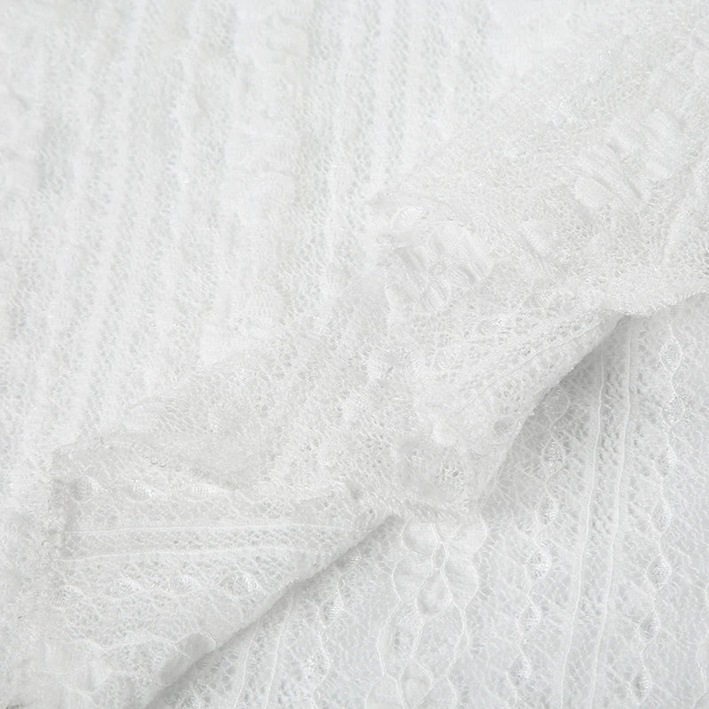 Solid Simple Lace Sheer Chic Women Long Skirts Fashion Summer Causal All-Match Women Dresses