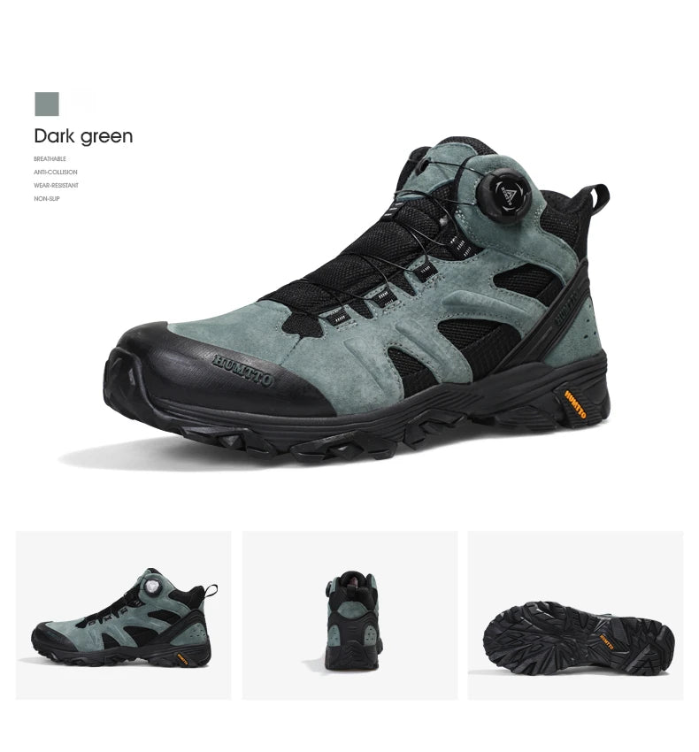 HUMTTO Waterproof Hiking Shoes Leather Outdoor Sneakers for Men Trekking Boots Male Camping Hunting Mens Tactical Ankle Boots