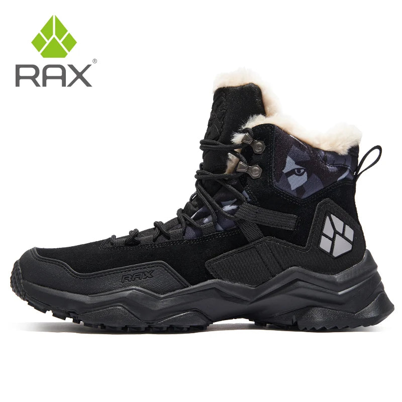 RAX Men Hiking Shoes Mid-top Waterproof Outdoor Sneaker Men Leather Trekking Boots Trail Camping Climbing Hunting Sneakers Women