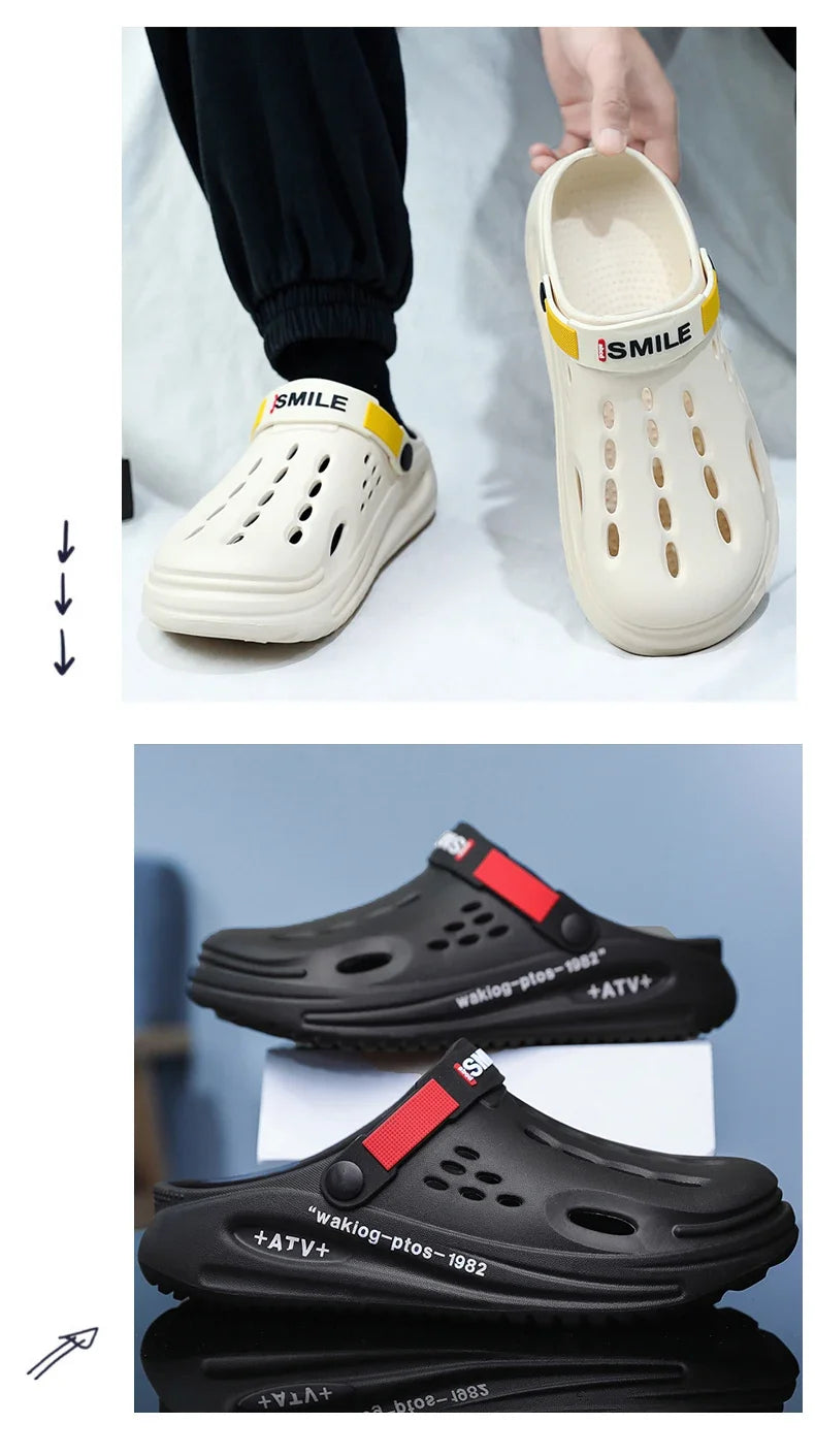 Classic Clog Men Casual Sandals Unisex Closed-Toe Slip-Ons Outdoor Men's Breathable Beach Shoes Slippers