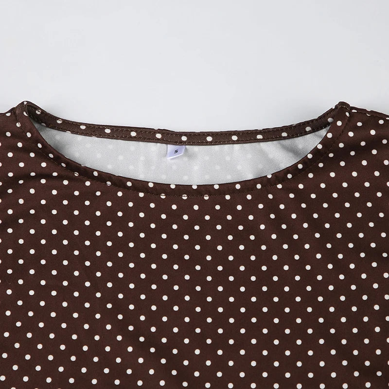 Sleeveless Short Dot Print Women Dresses Slim Fit Elegant Simple Office Lady Trendy Clothes