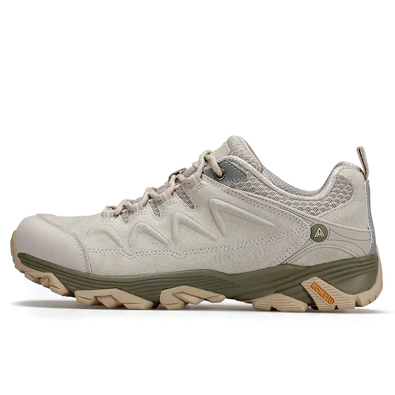 HUMTTO Genuine Leather Men's Sports Shoes Non-slip Hiking Shoes Winter Outdoor Safety Sneakers Breathable Trekking Boots for Men