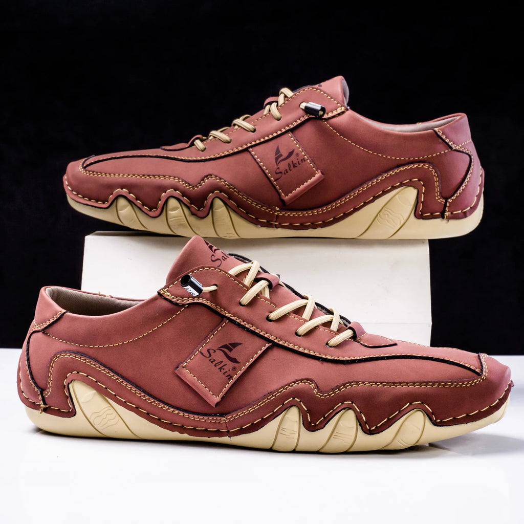 New Men's Flat Casual Shoes Handmade PU Leather Comfortable Loafers Outdoor Men Shoes Breathable Men Moccasins Men's Sneakers