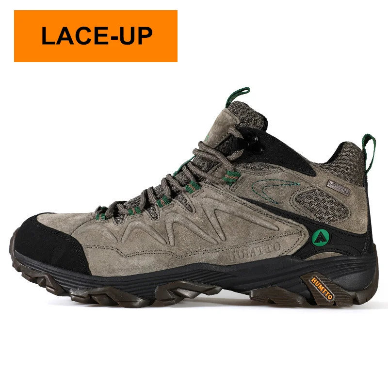 HUMTTO Waterproof Hiking Shoes Leather Outdoor Sneakers for Men Trekking Boots Male Camping Hunting Mens Tactical Ankle Boots