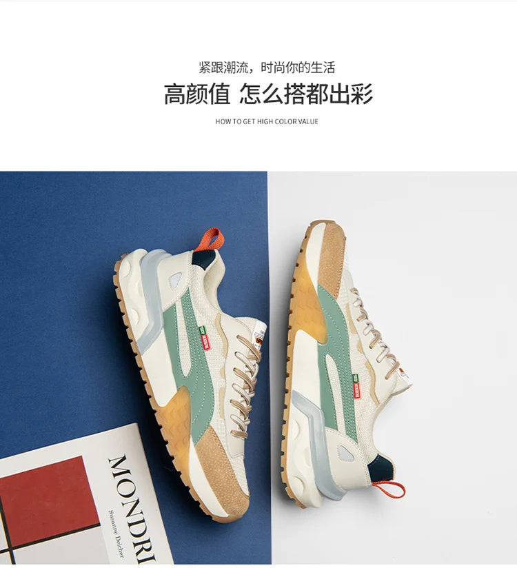 Men's Running Shoes Mesh Breathable Casual Shoes  Fashion Chunky Sneakers Men Outdoor Sports Tennis Shoes