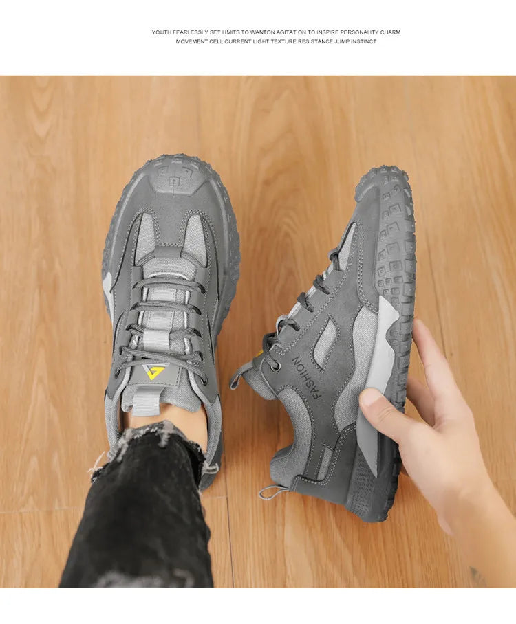 Oulylan Non-slip Wear-resistant Sneakers Travel Walking Shoes Men's Outdoor Hiking Shoes Comfortable Breathable Casual Shoes