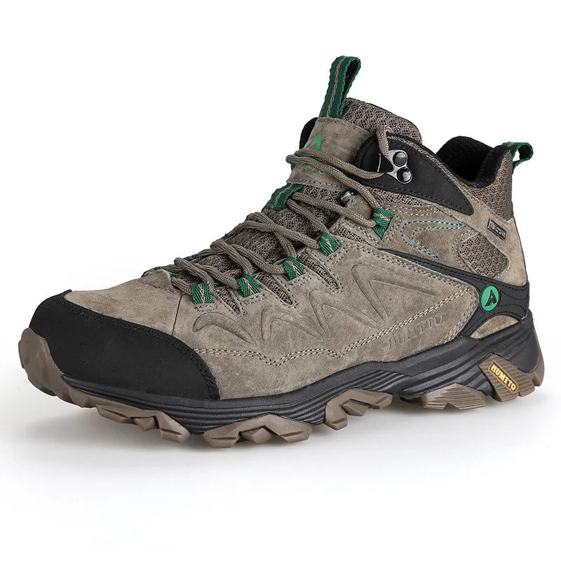 HUMTTO Genuine Leather Men's Sports Shoes Non-slip Hiking Shoes Winter Outdoor Safety Sneakers Breathable Trekking Boots for Men